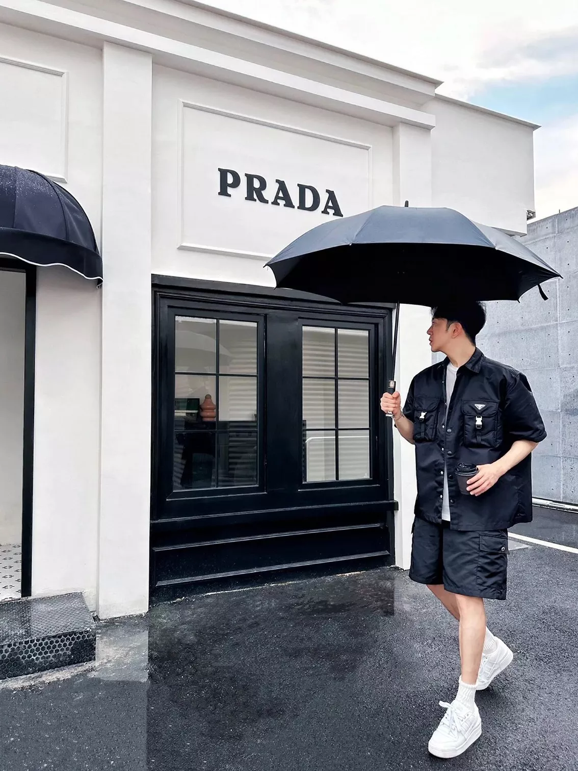 프라다 탈부착 소매 리나일론 남녀공용 긴소매 셔츠 상세 이미지 11