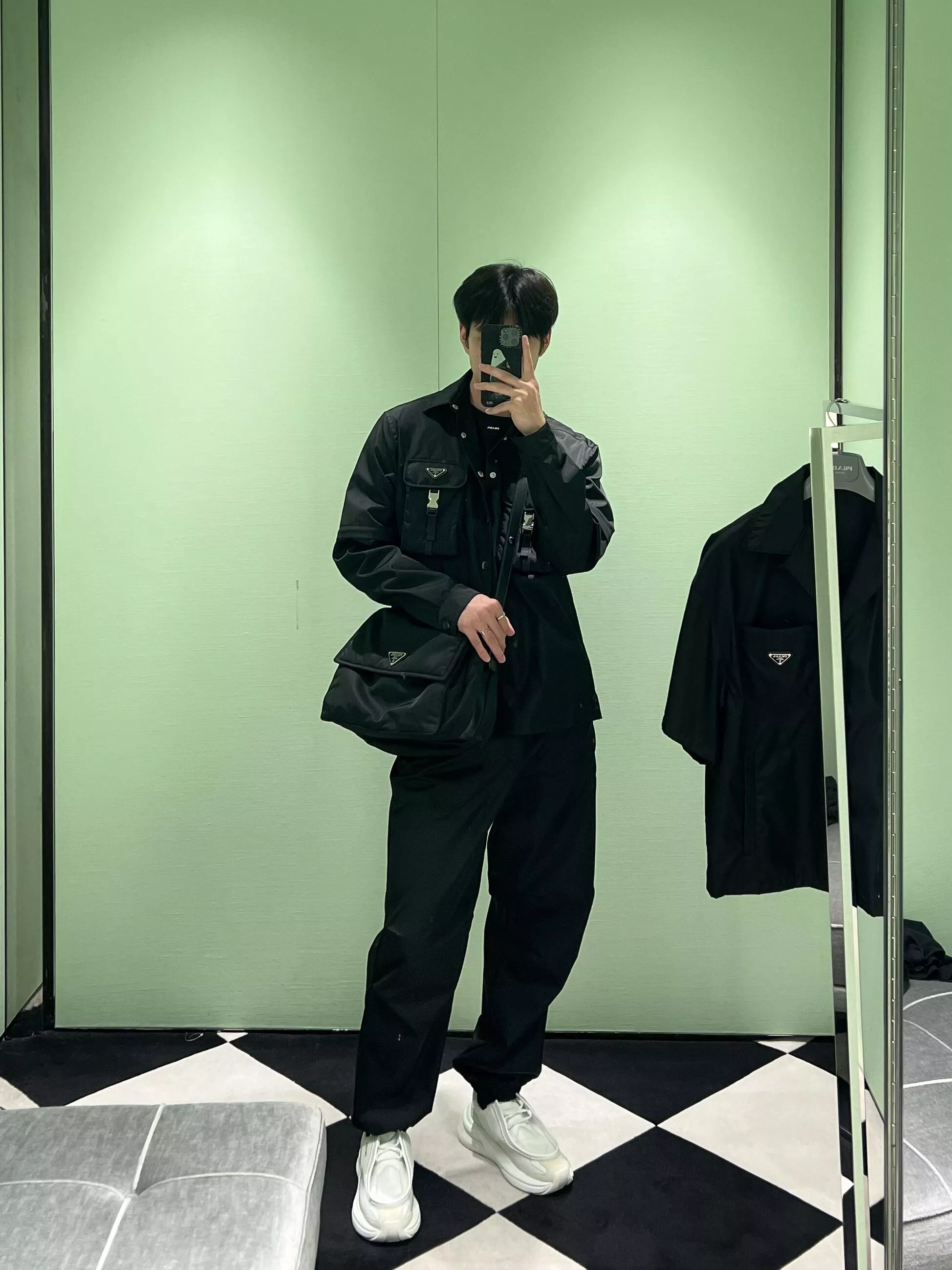 프라다 탈부착 소매 리나일론 남녀공용 긴소매 셔츠 상세 이미지 17