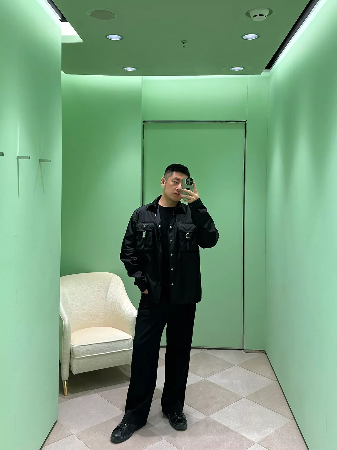 프라다 탈부착 소매 리나일론 남녀공용 긴소매 셔츠 상세 이미지 18