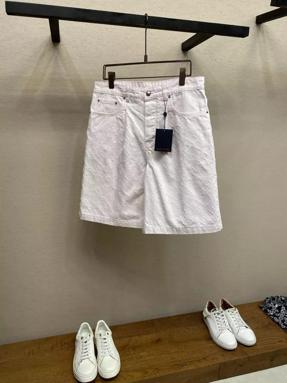 루이비통 자카드 데님 남녀공용 하프 팬츠