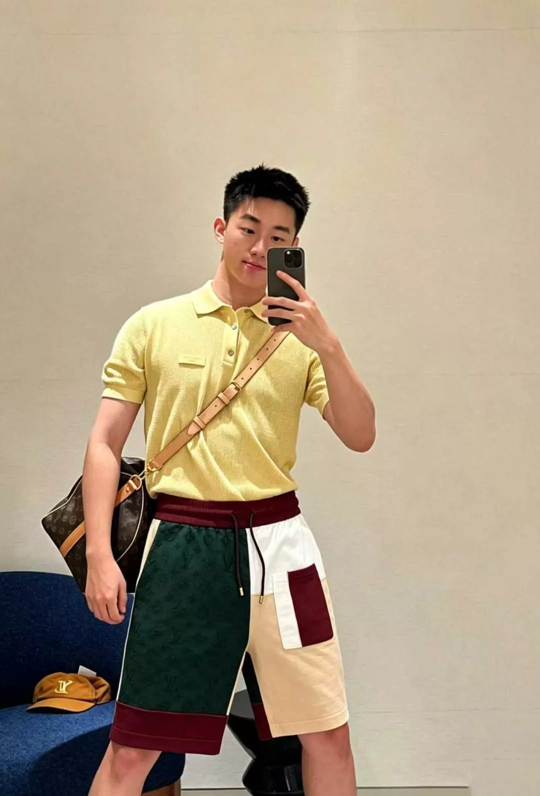 루이비통 자카드 포켓 배색 니트 남녀공용 하프 팬츠 상세 이미지 11
