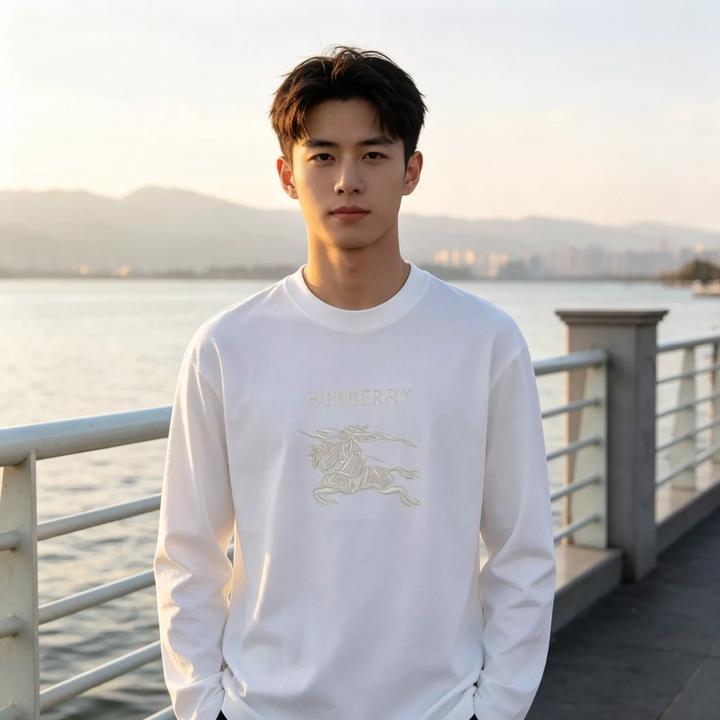 버버리 마술 자수 기사 남녀공용 긴소매 티셔츠 상세 이미지 19