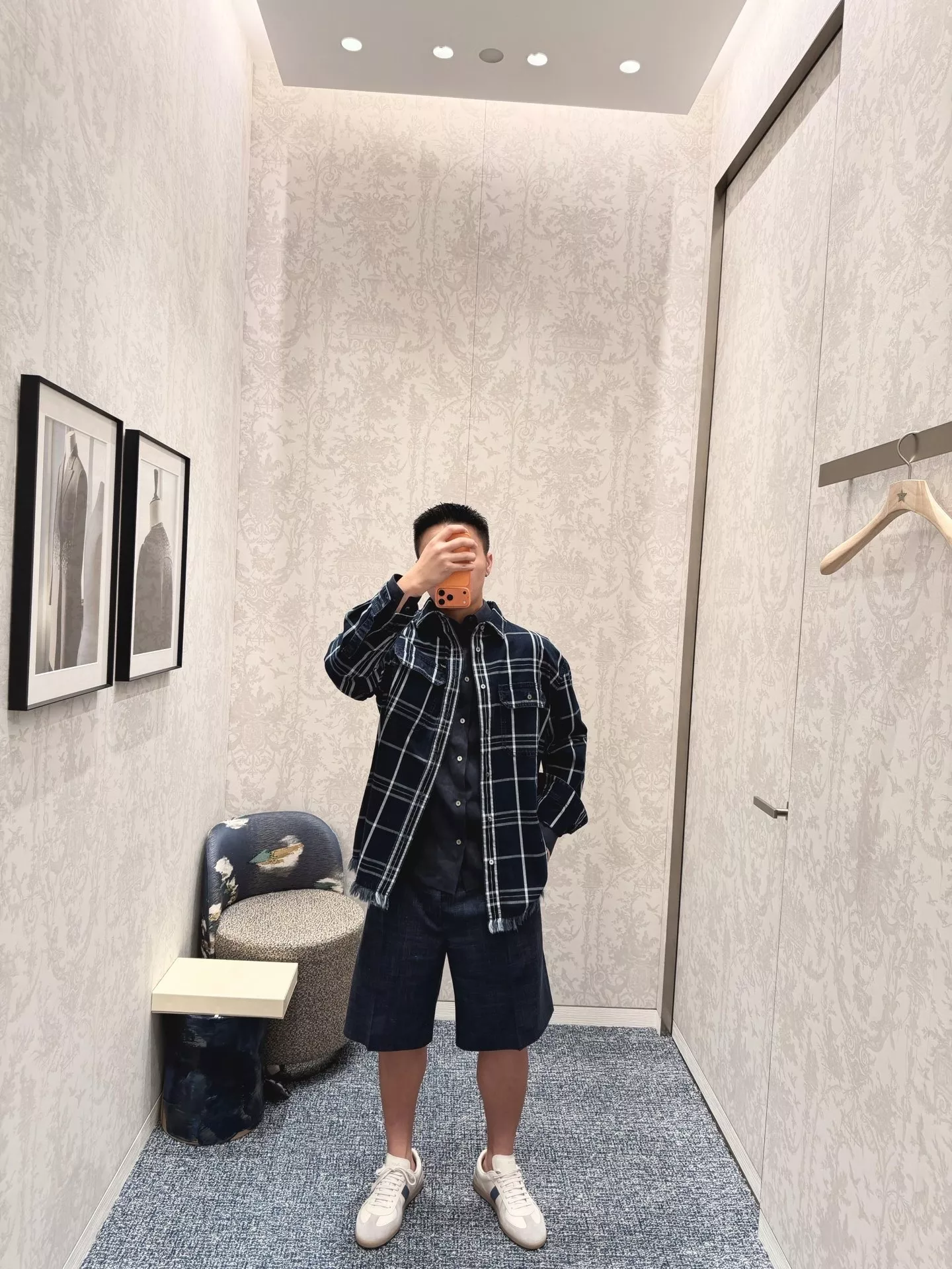 디올 프린지 체크 오버핏 남녀공용 긴소매 셔츠 상세 이미지 22