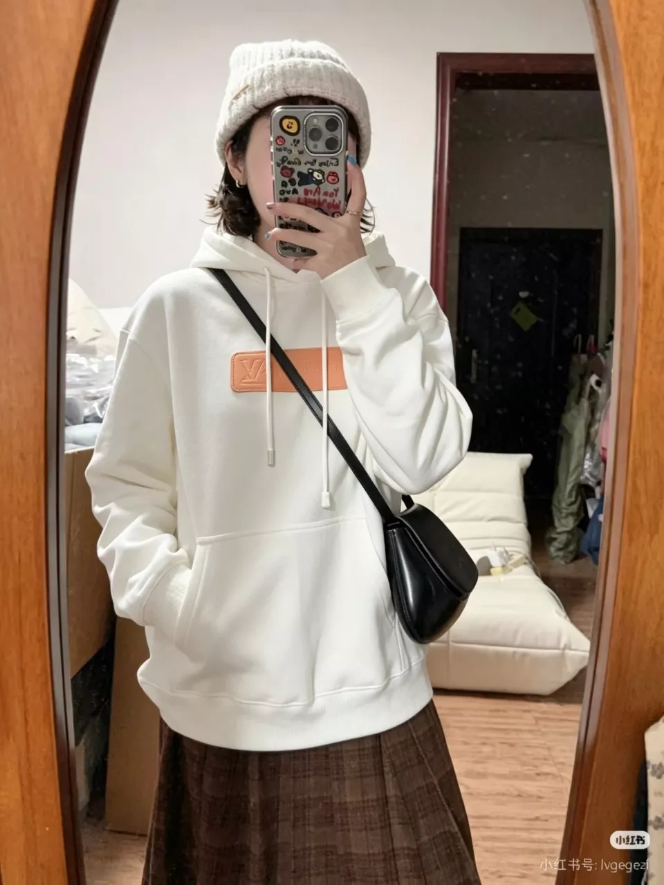 루이비통 엠보 패치 코튼 남녀공용 후드 티셔츠 상세 이미지 15