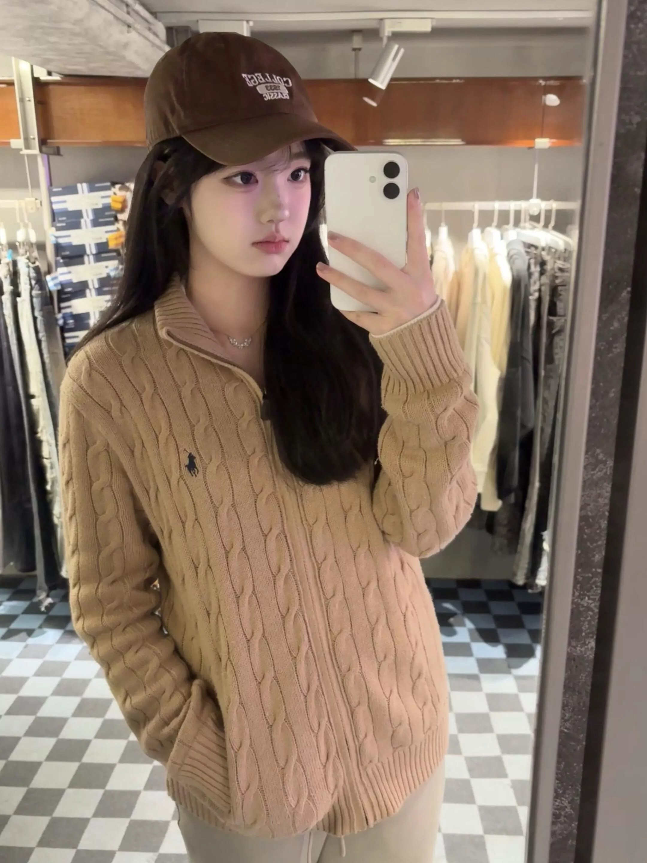 랄프로렌 케이블 자수 집업 남녀공용 니트 재킷 상세 이미지 11