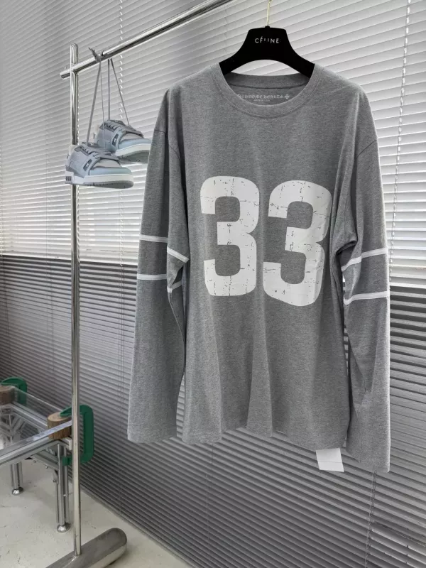 크롬하츠 폭렬 프린트 패치워크 남녀공용 긴소매 티셔츠