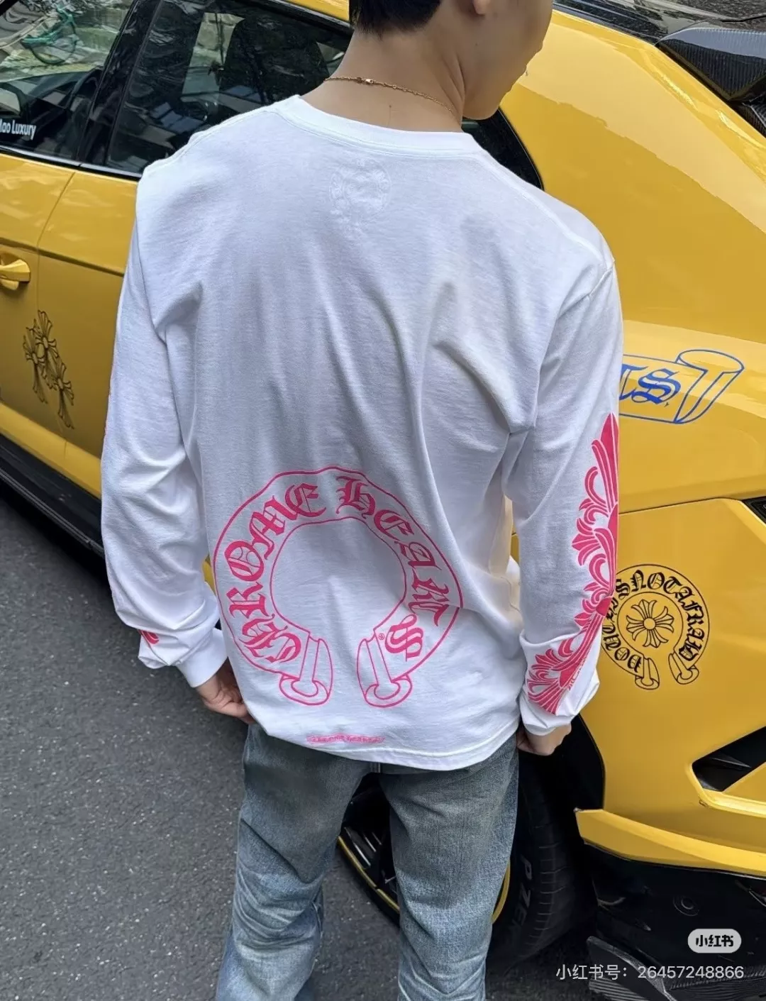 크롬하츠 말발굽 덩굴 프린트 남녀공용 긴소매 티셔츠 상세 이미지 20
