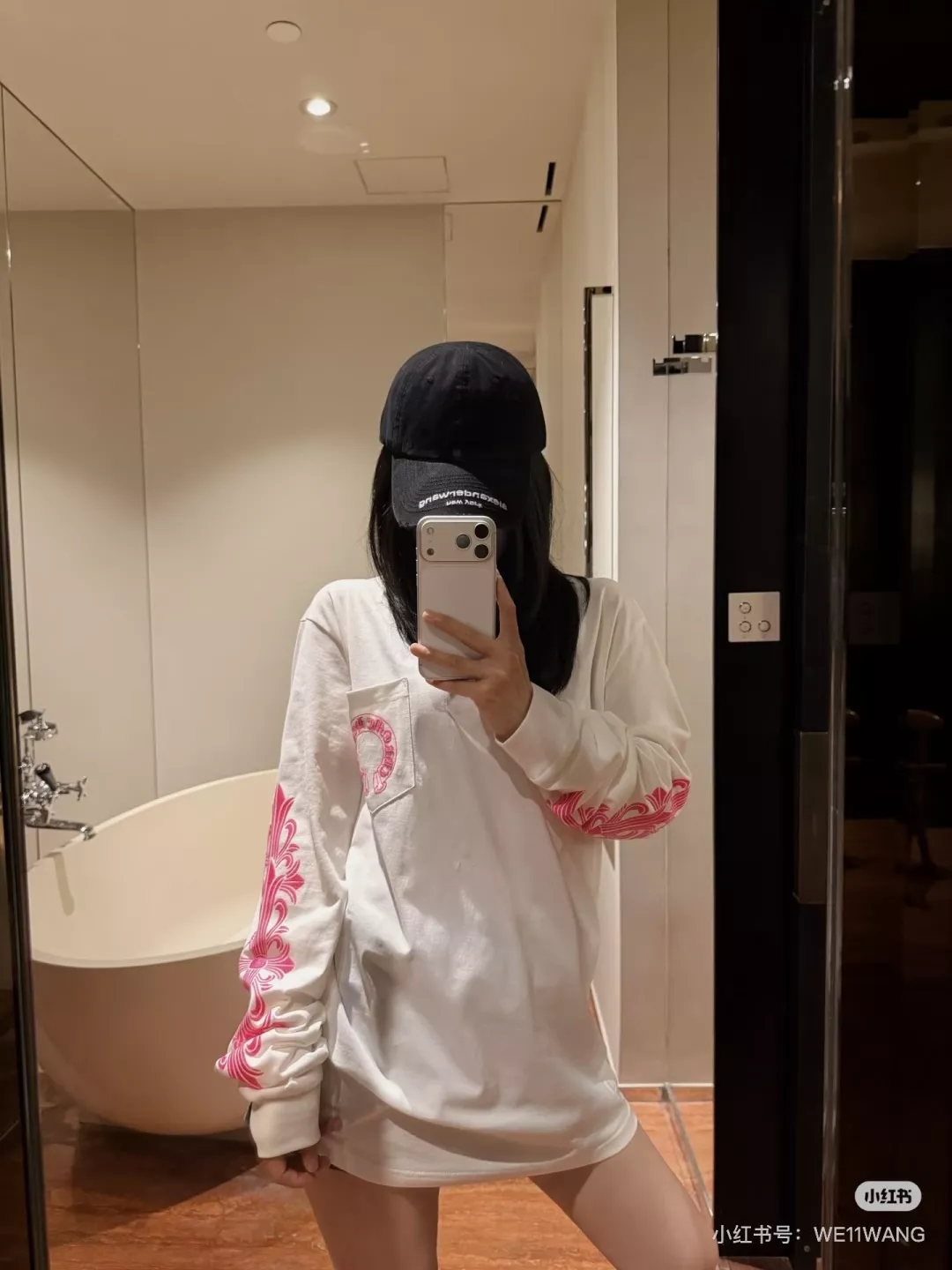 크롬하츠 말발굽 덩굴 프린트 남녀공용 긴소매 티셔츠 상세 이미지 27