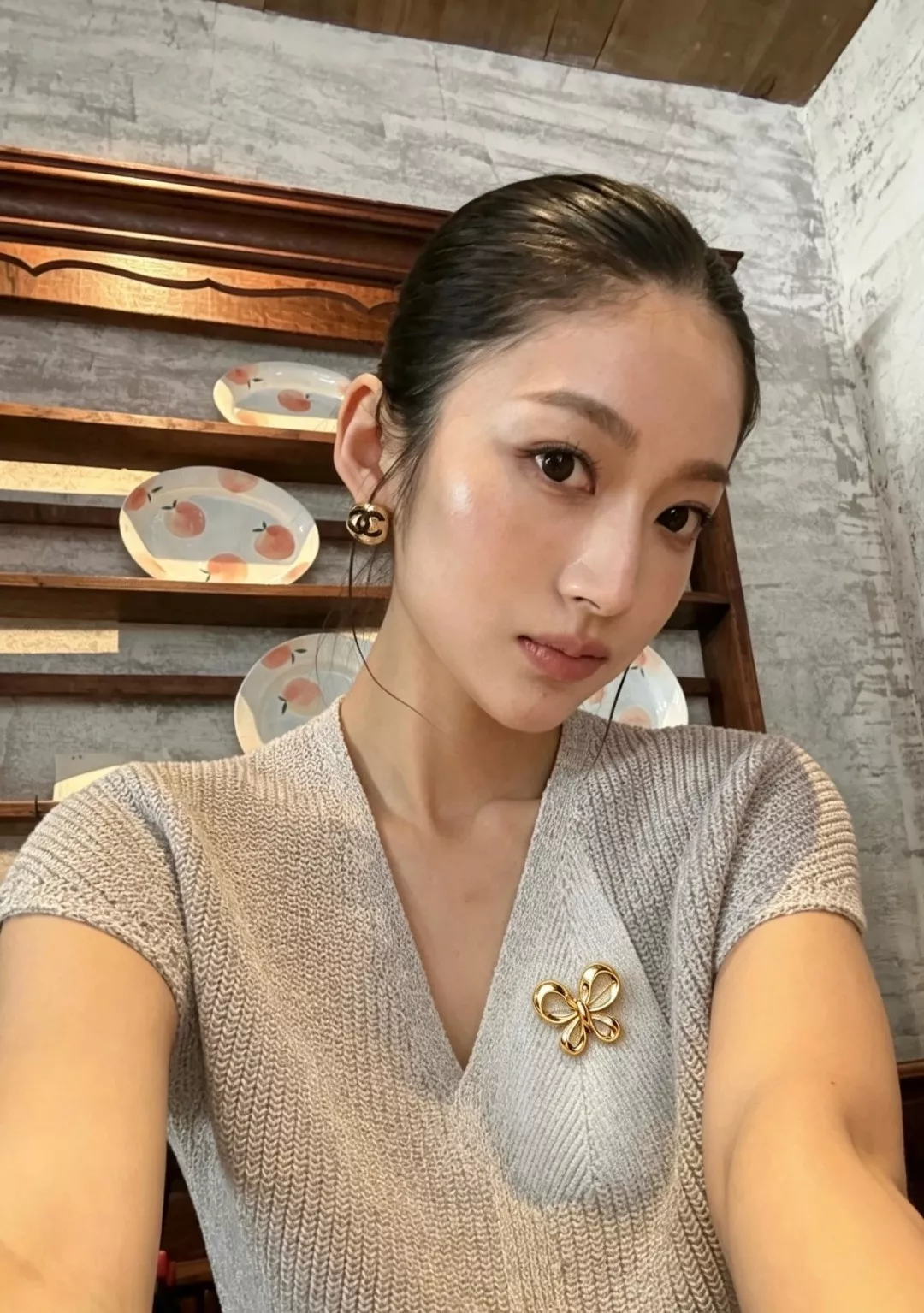 입생로랑 금속 나비 장식 브로치 상세 이미지 8