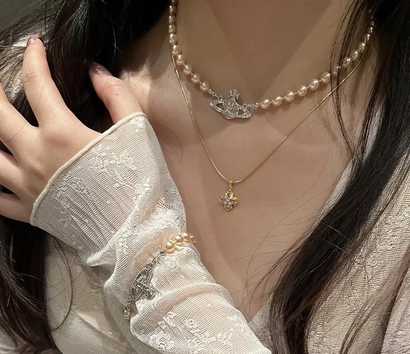 비비안웨스트우드 진주 토성 모티브 쥬얼리 2종 세트 상세 이미지 11