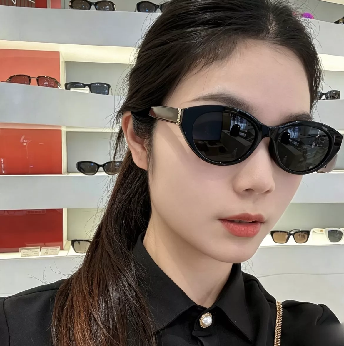 입생로랑 아세테이트 UV 차단 캣아이 프레임 상세 이미지 22