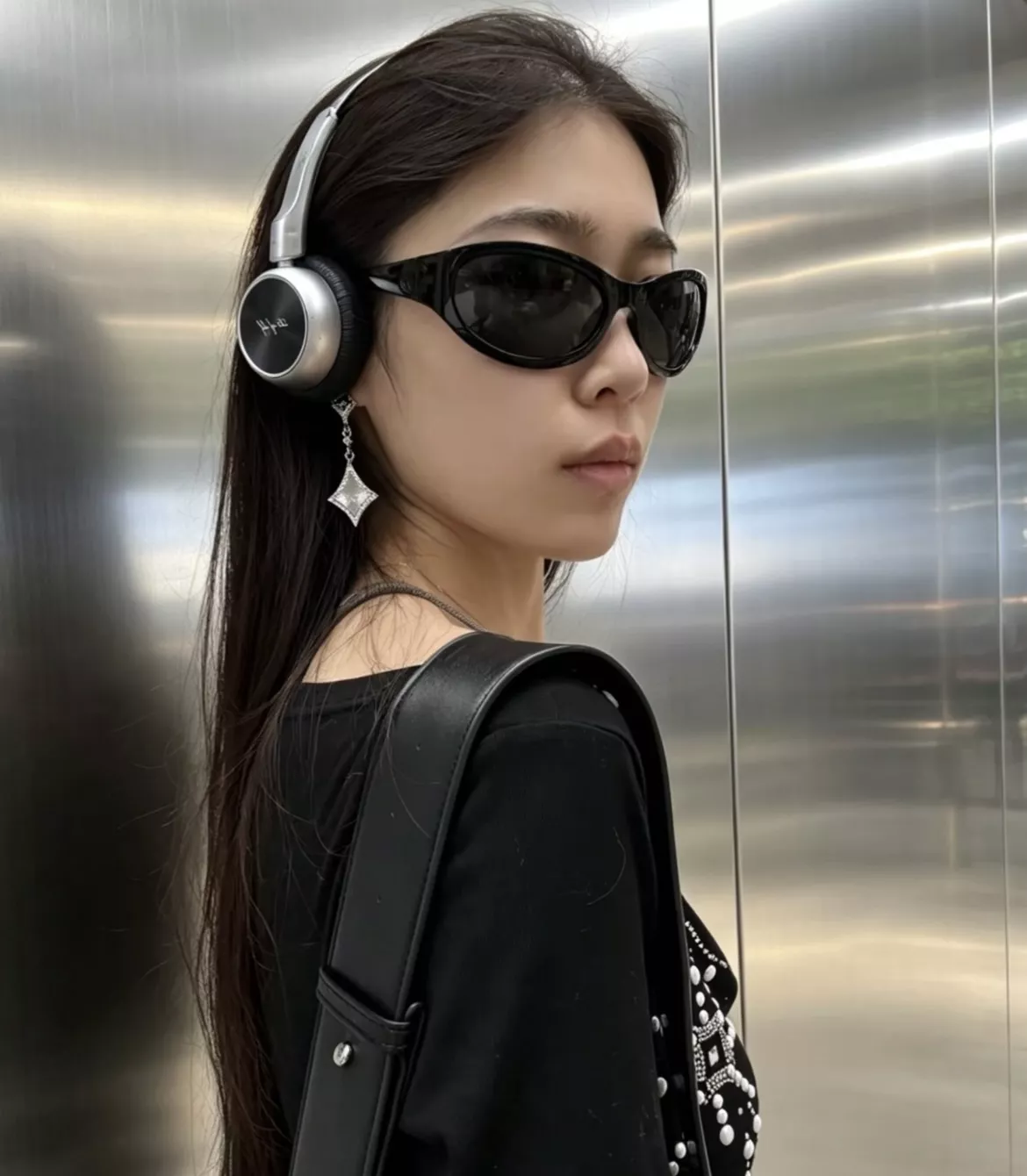 샤넬 블랙 나일론 캣아이 프레임 상세 이미지 26