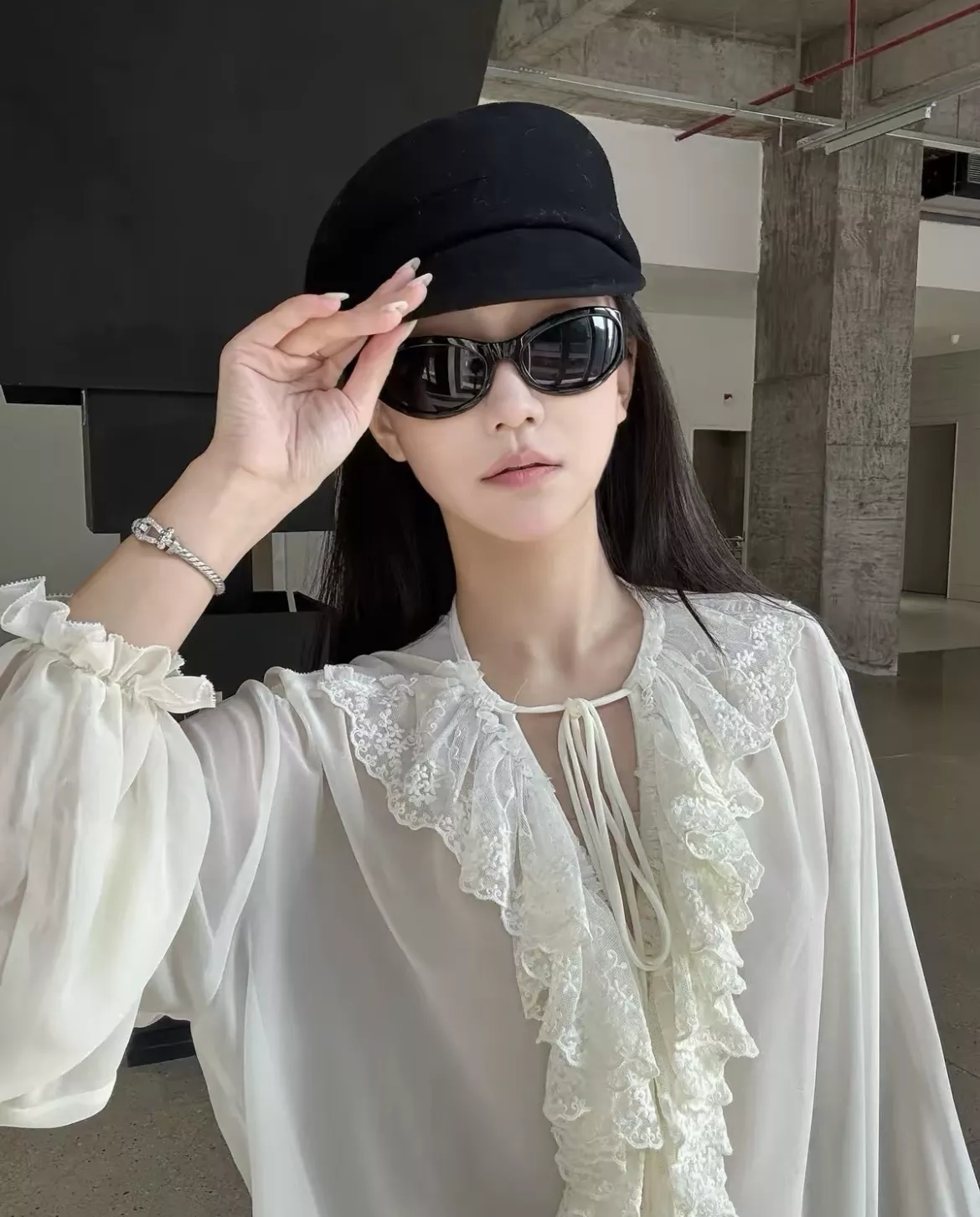 샤넬 블랙 나일론 캣아이 프레임 상세 이미지 33