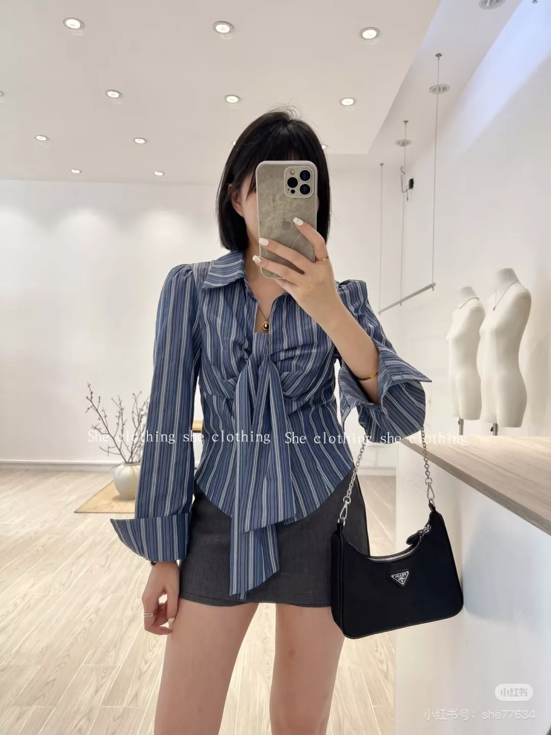 프라다 삼합 구성 나일론 호보백 상세 이미지 18