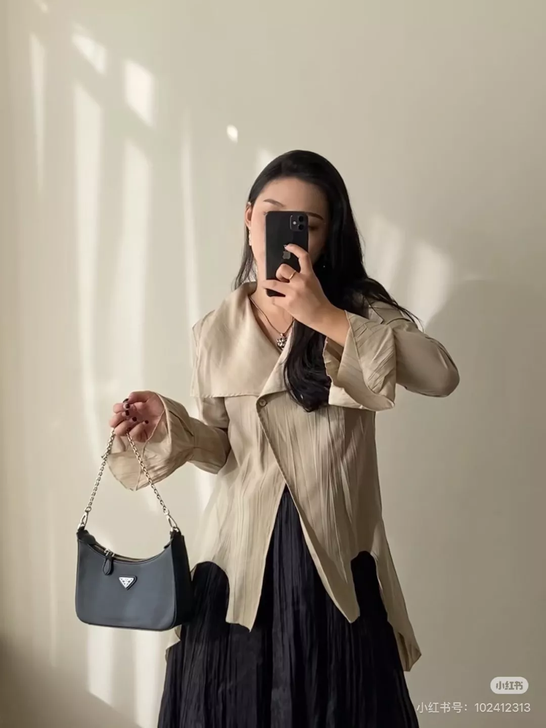 프라다 삼합 구성 나일론 호보백 상세 이미지 20