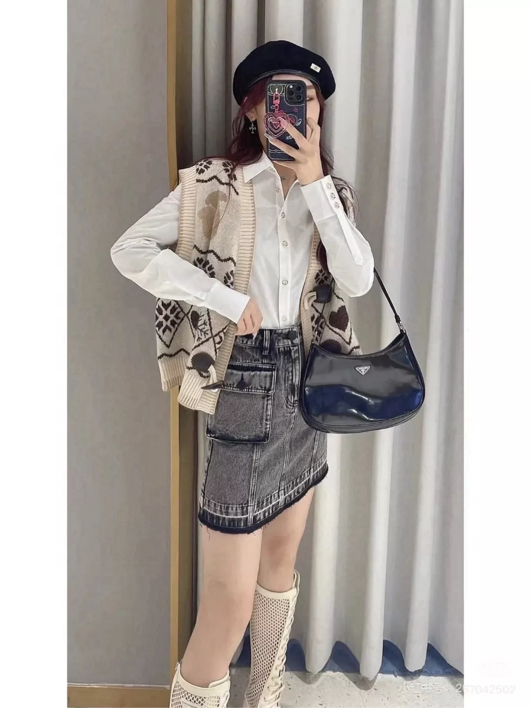 프라다 클레오 블랙 미니 호보백 상세 이미지 21