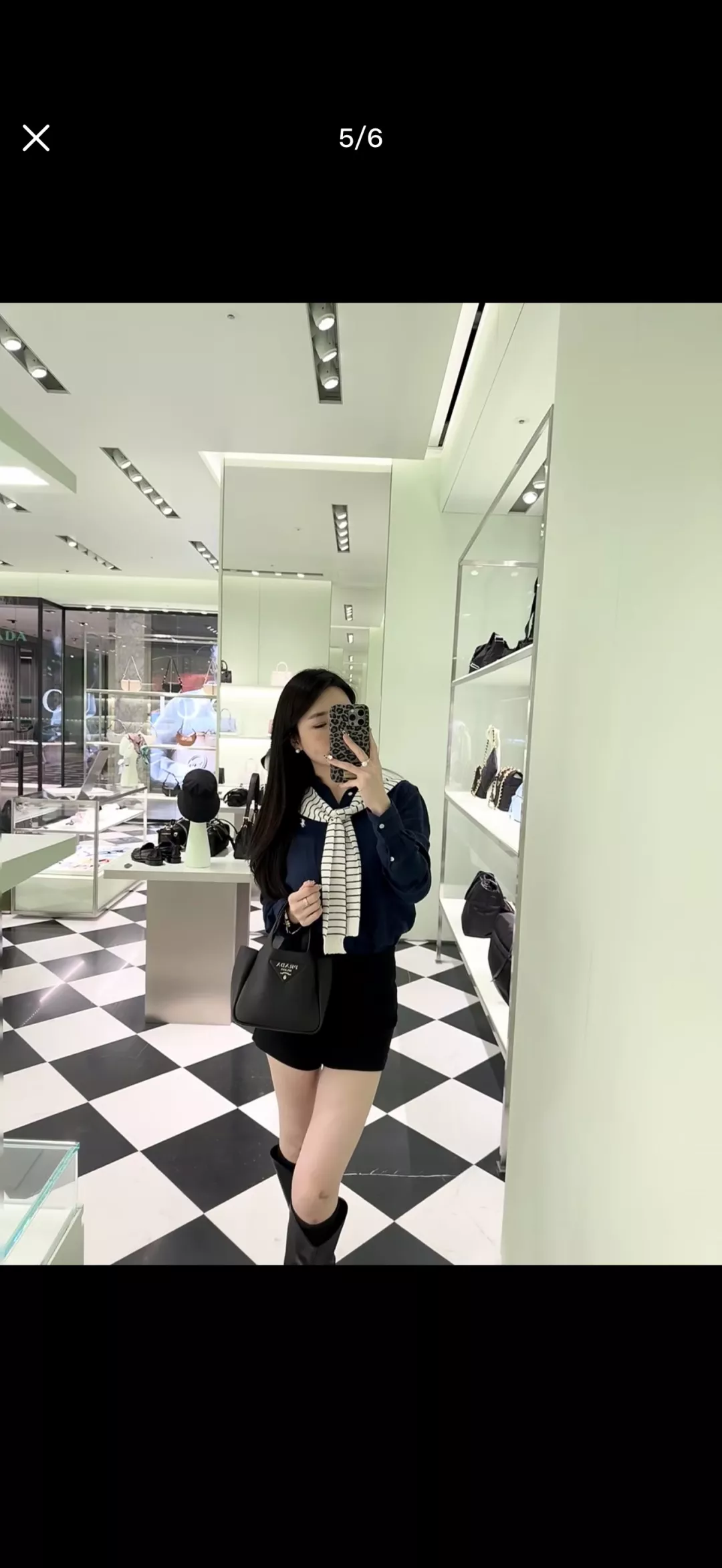 프라다 가죽 버킷형 토트백 소가죽 상세 이미지 28