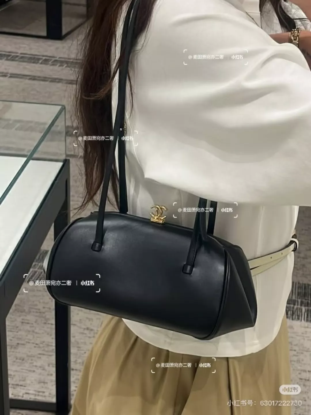 샤넬 퀼팅 카프스킨 체인 배럴백 상세 이미지 20