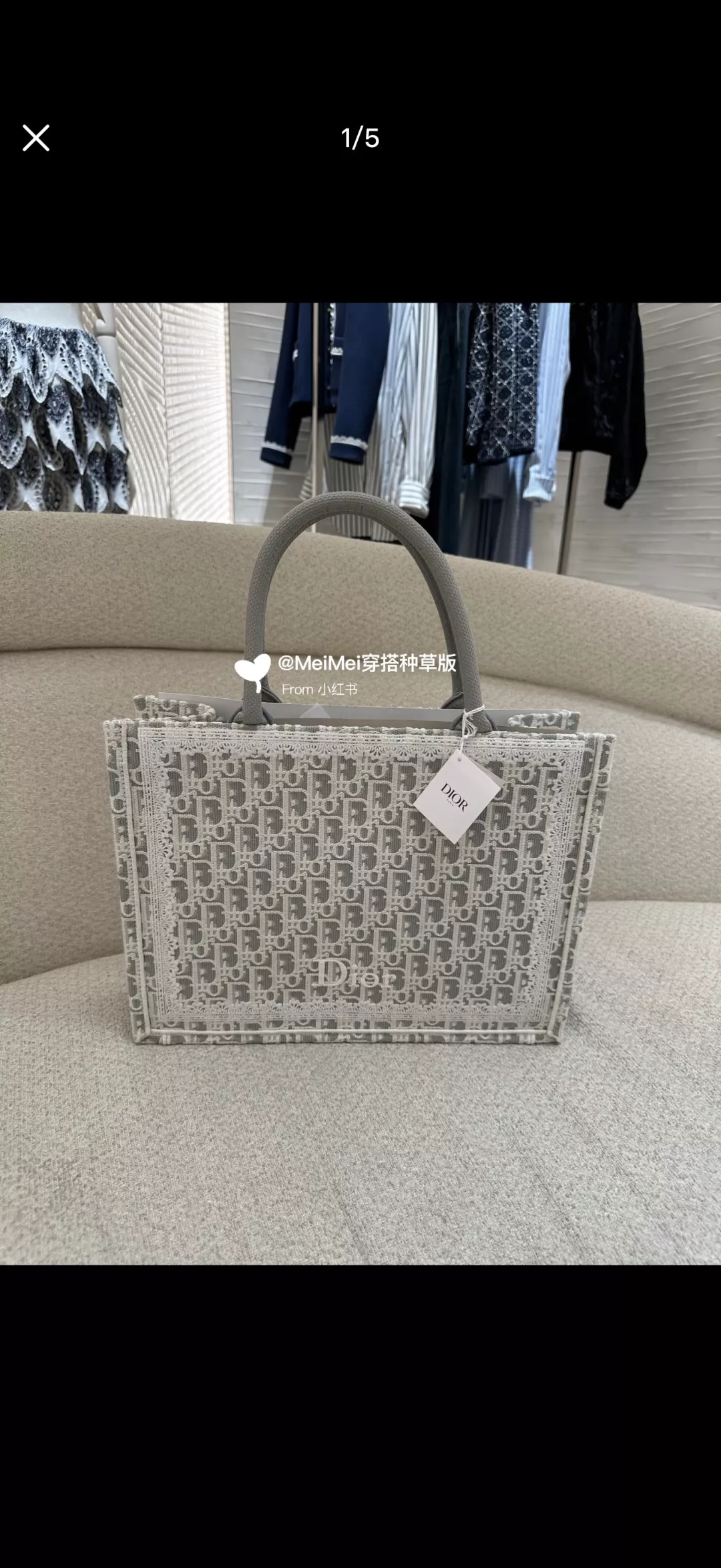 디올 자카드 북 토트백 중형 상세 이미지 21