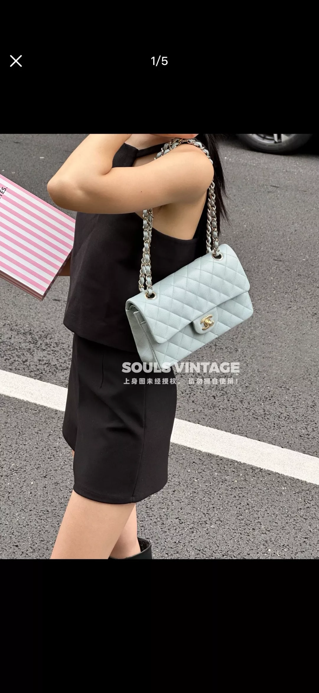 샤넬 캐비어 퀼팅 체인 숄더백 상세 이미지 16
