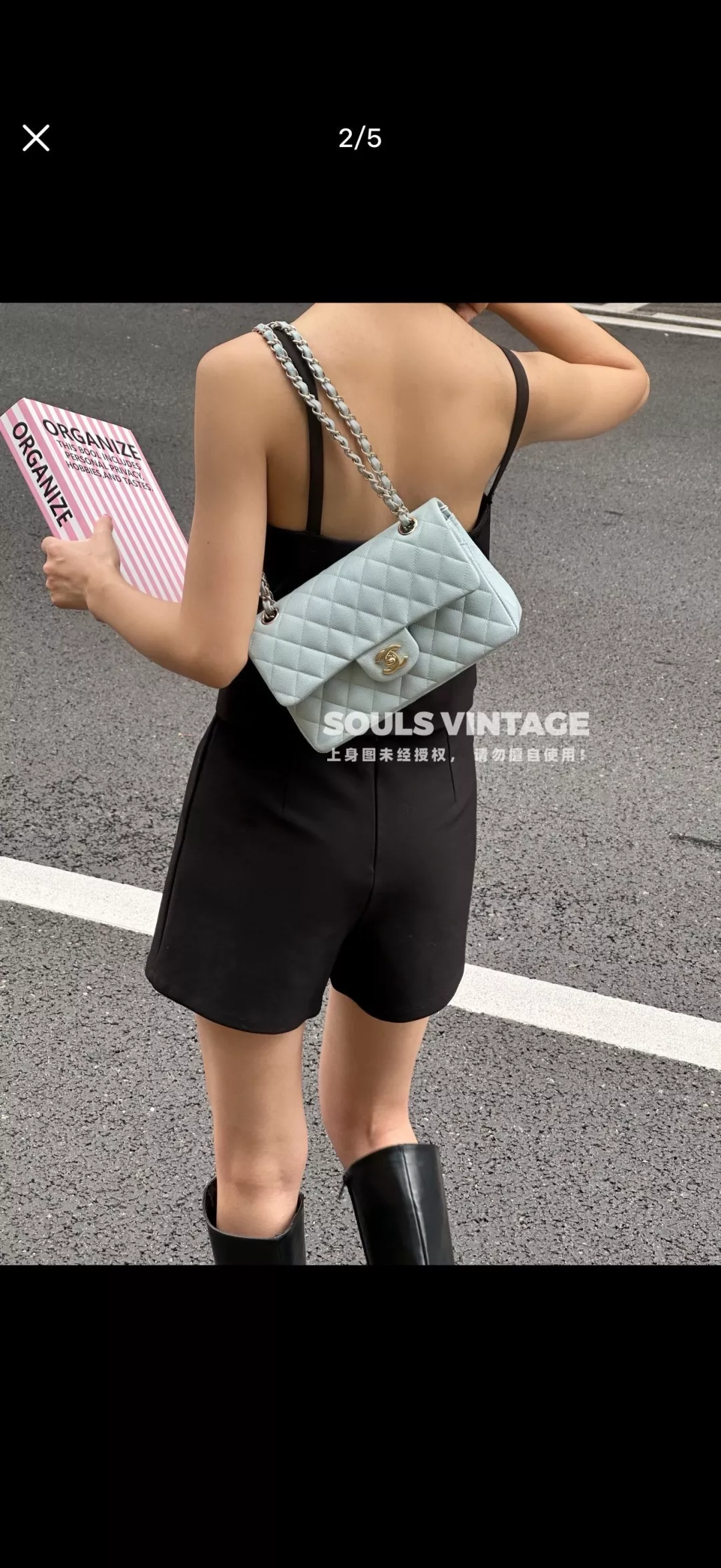 샤넬 캐비어 퀼팅 체인 숄더백 상세 이미지 17