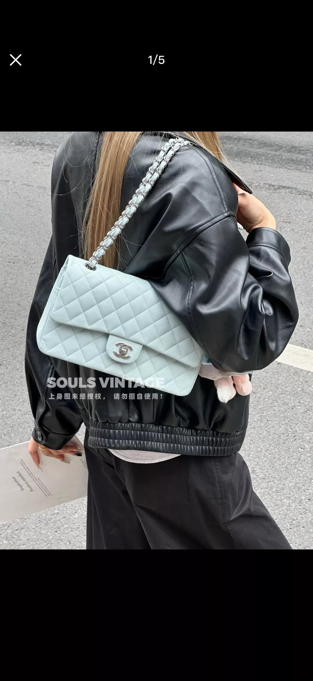 샤넬 캐비어 퀼팅 체인 숄더백 상세 이미지 19