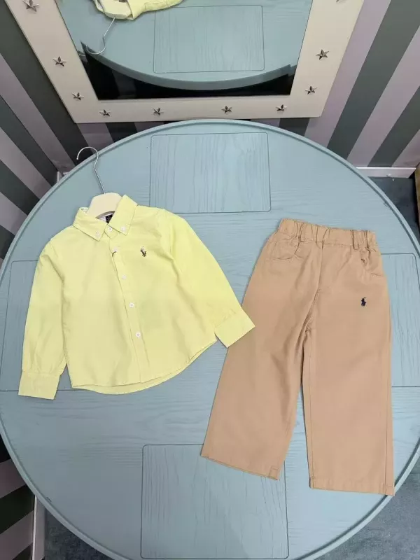 랄프로렌 자수 로고 코튼 아동용 상하의 세트