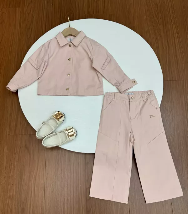 디올 카라 와이드 팬츠 아동용 상하의 세트