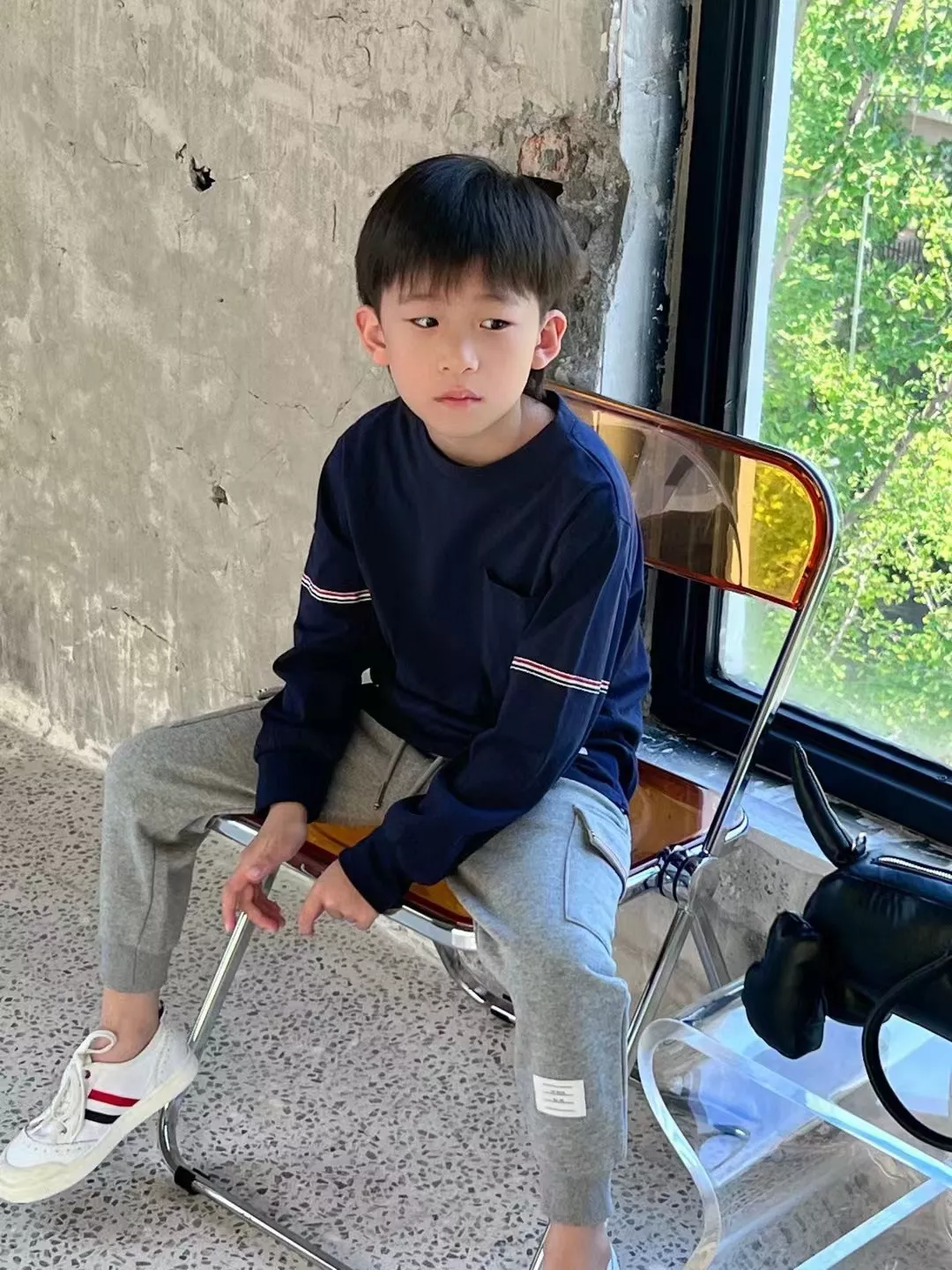 톰브라운 삼선 배색 긴소매 아동용 긴소매 티셔츠 상세 이미지 14