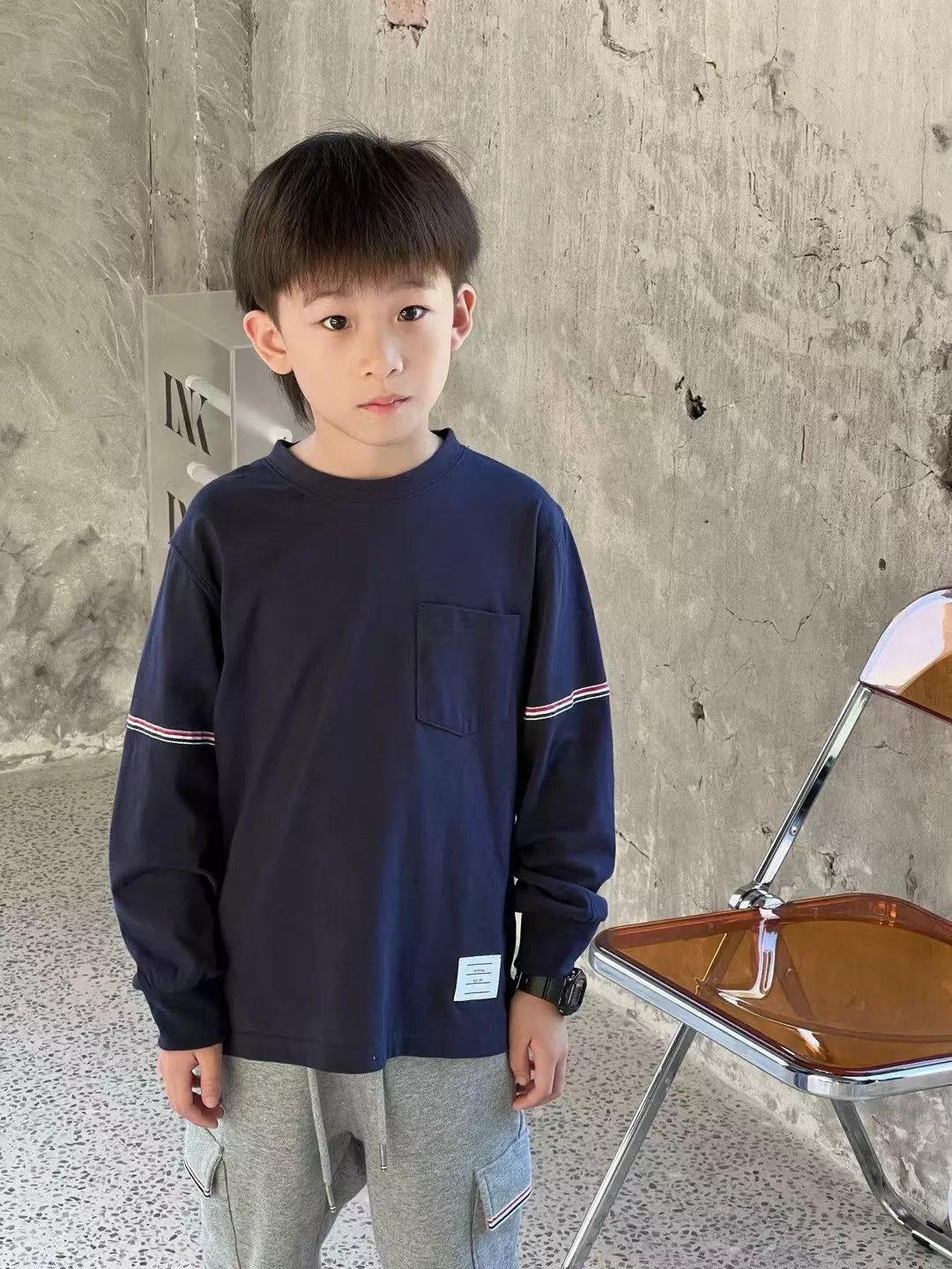 톰브라운 삼선 배색 긴소매 아동용 긴소매 티셔츠 상세 이미지 15