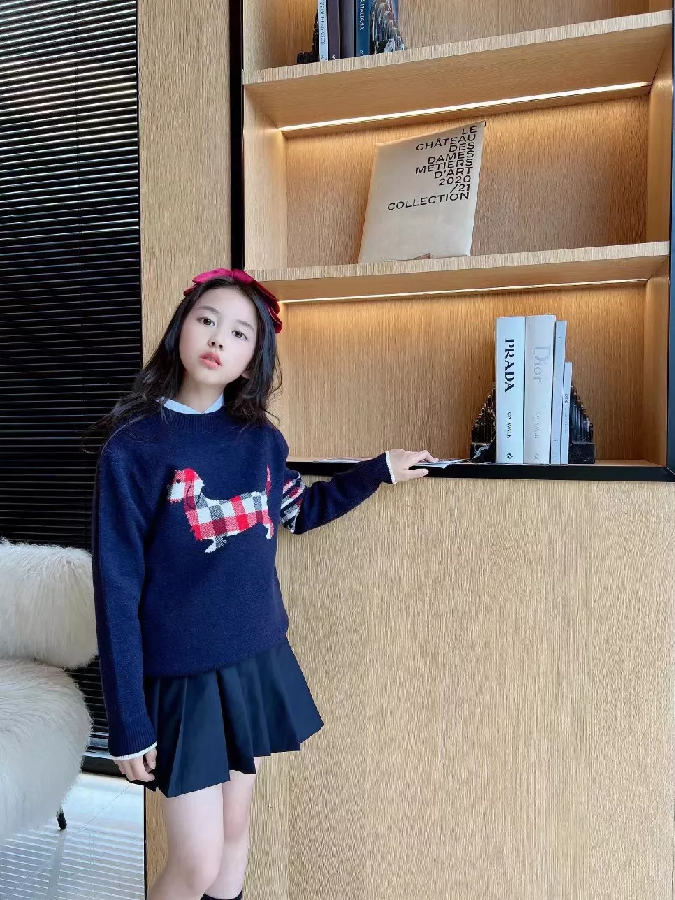 톰브라운 강아지 자수 긴소매 아동용 긴소매 니트 상세 이미지 11