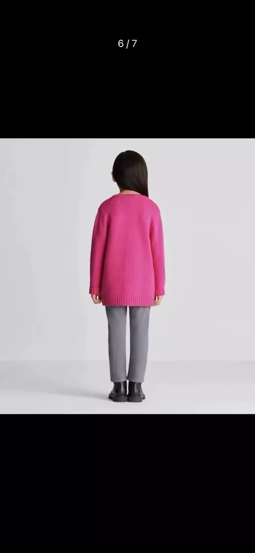 디올 토끼 장식 울혼방 아동용 긴소매 가디건 상세 이미지 13
