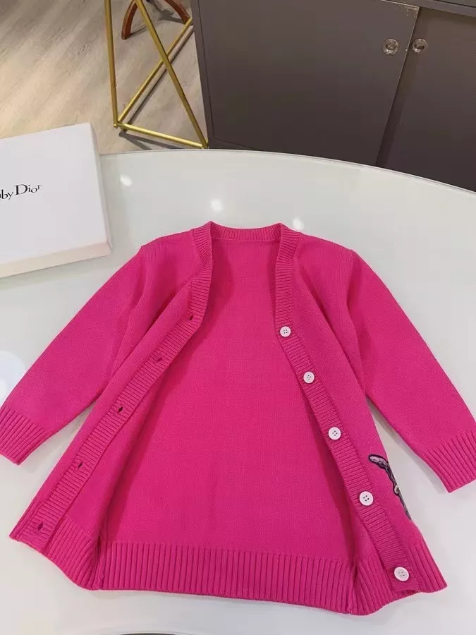 디올 토끼 장식 울혼방 아동용 긴소매 가디건 상세 이미지 5