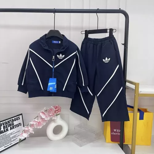 아디다스 배색 집업 와이드 팬츠 아동용 상하의 세트