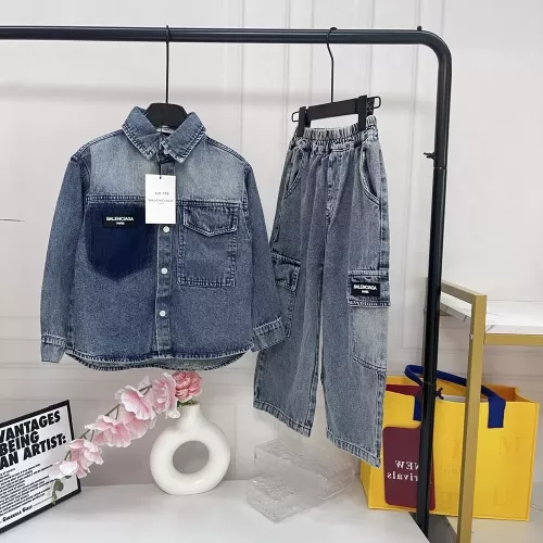 발렌시아가 그라데이션 워싱 데님 셔츠 팬츠 세트
