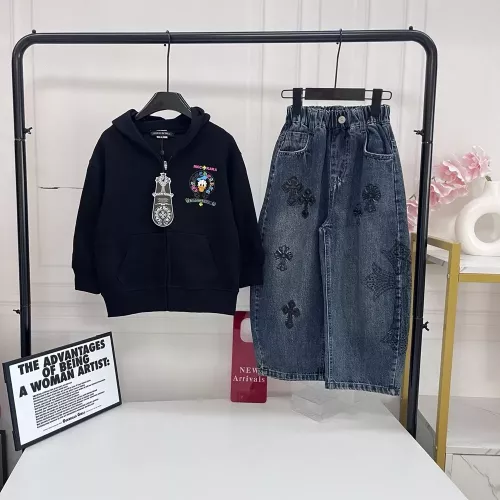 크롬하츠 카툰 후드와 워싱 데님 아동용 상하의 세트