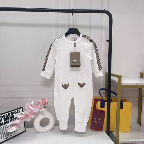 버버리 체크 곰 자수 긴소매 유아용 점프수트