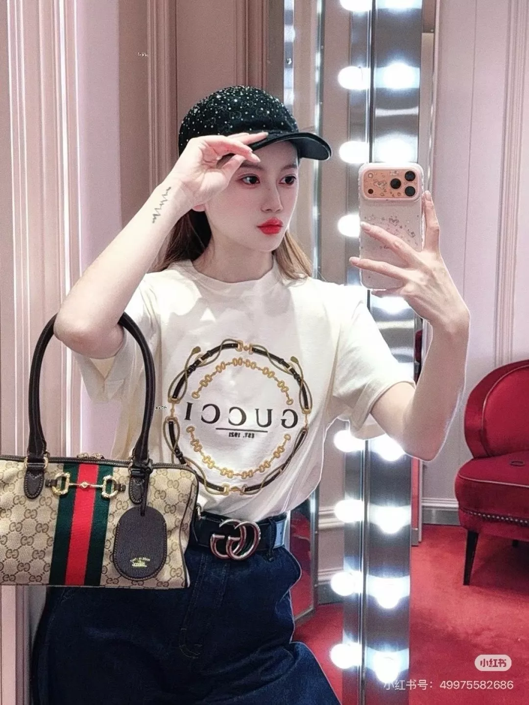 구찌 오피디아 더블지 패턴 보스턴백 상세 이미지 14