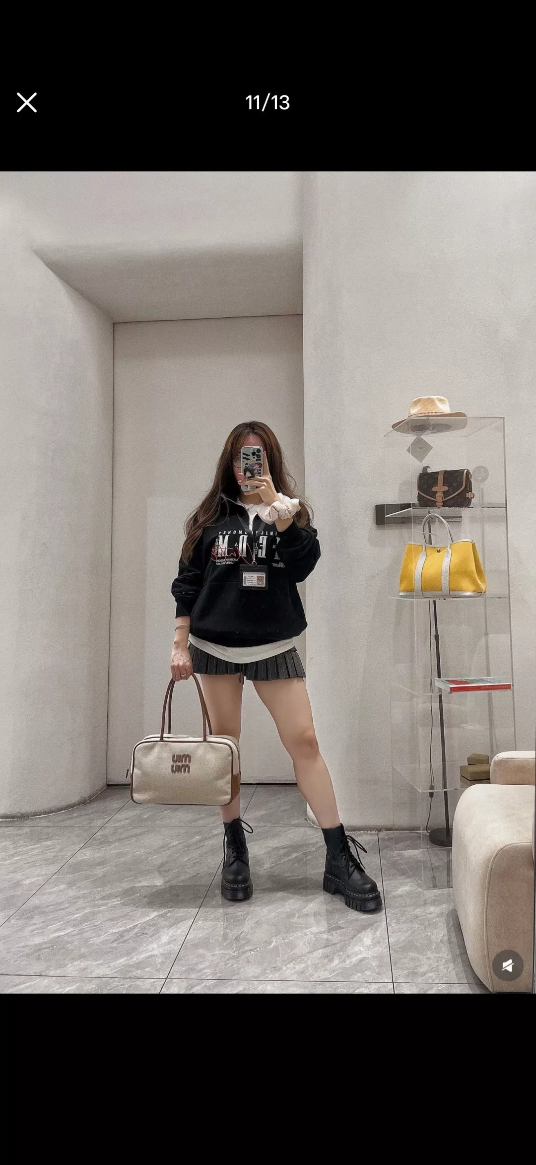 미우미우 스무스 카프스킨 투웨이 보스턴백 상세 이미지 11