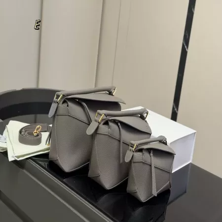 로에베 기하학 패널 소가죽 스트랩 카메라백