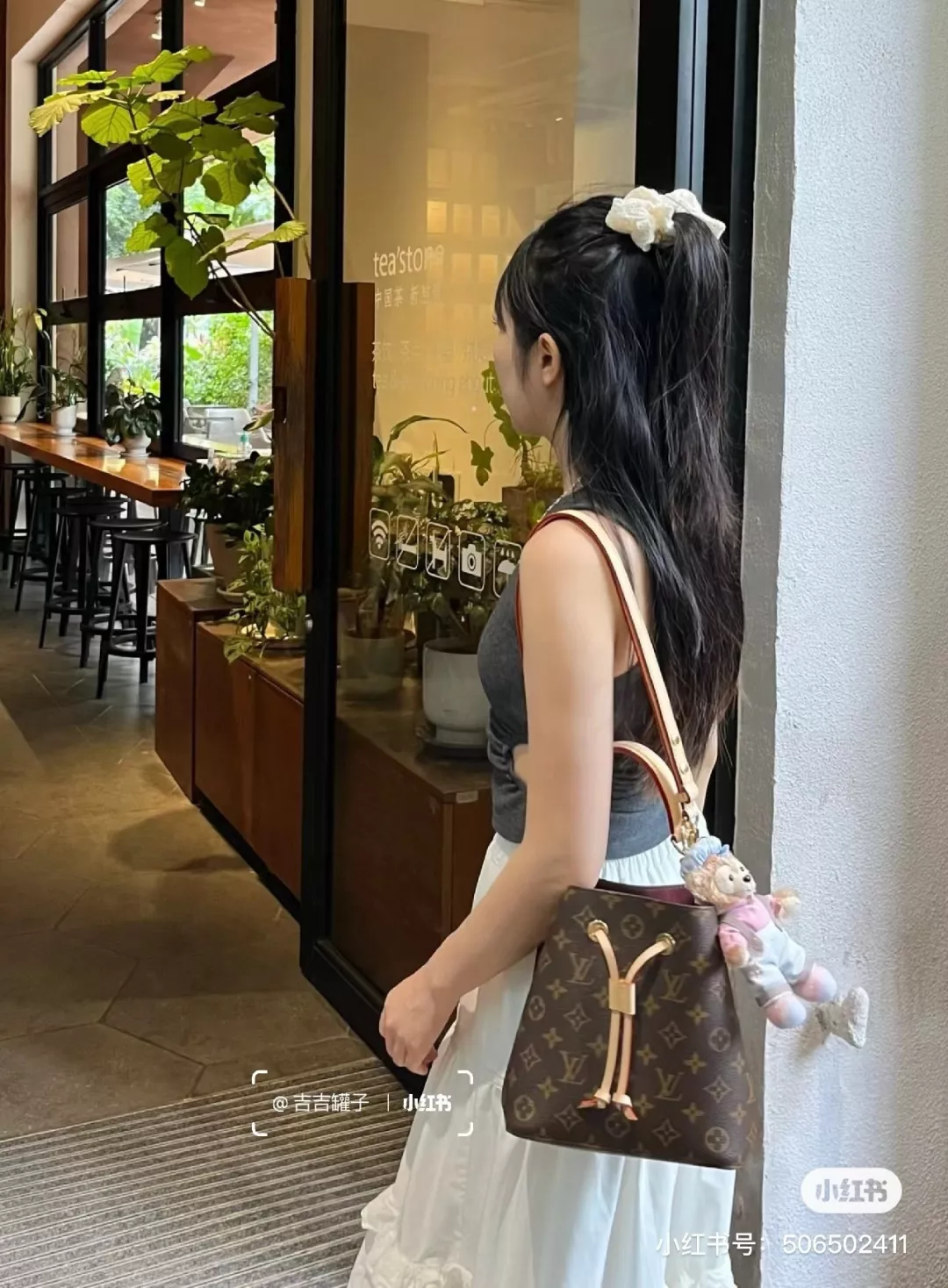 루이비통 모노그램 드로스트링 핸들 버킷백 상세 이미지 18