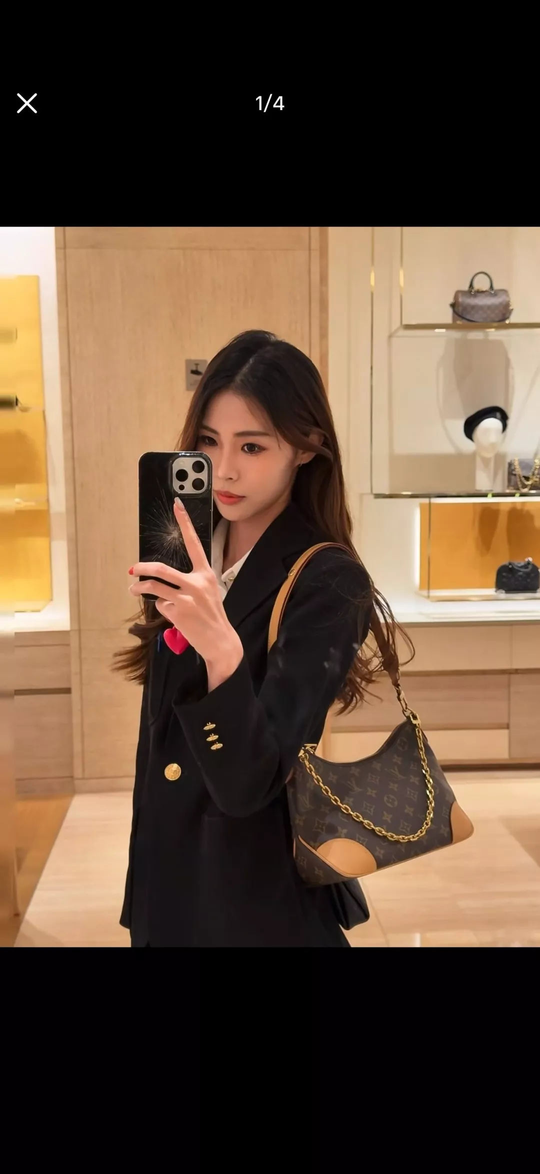 루이비통 모노그램 가죽 체인 스트랩 숄더백 상세 이미지 21
