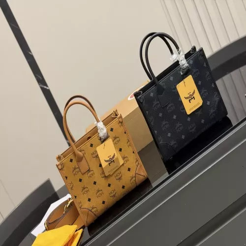 엠씨엠 모노그램 패턴 더블 핸들 토트백