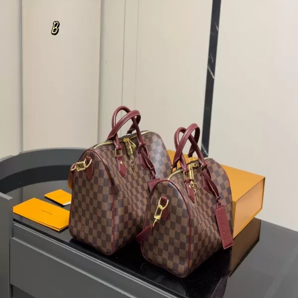 루이비통 체크 패턴 둥근 실루엣 보스턴백