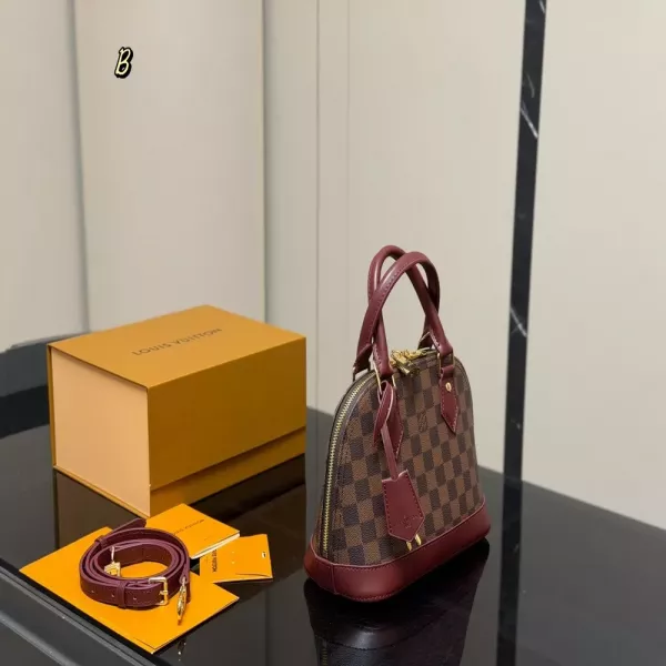 루이비통 체크 패턴 돔형 더블 핸들 토트백