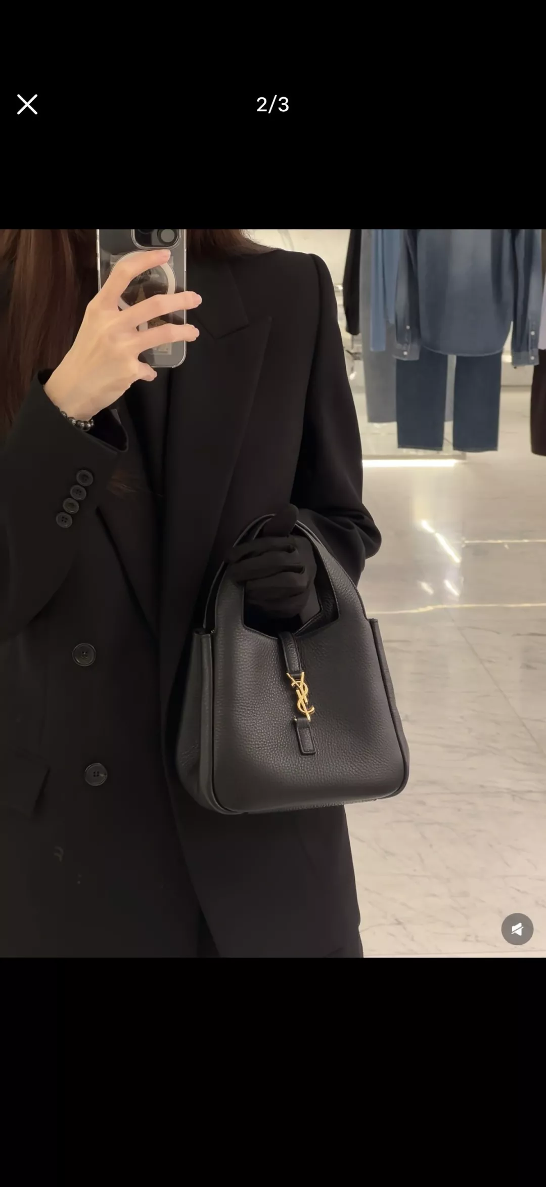 입생로랑 컷아웃 손잡이 타원형 바닥 토트백 상세 이미지 25
