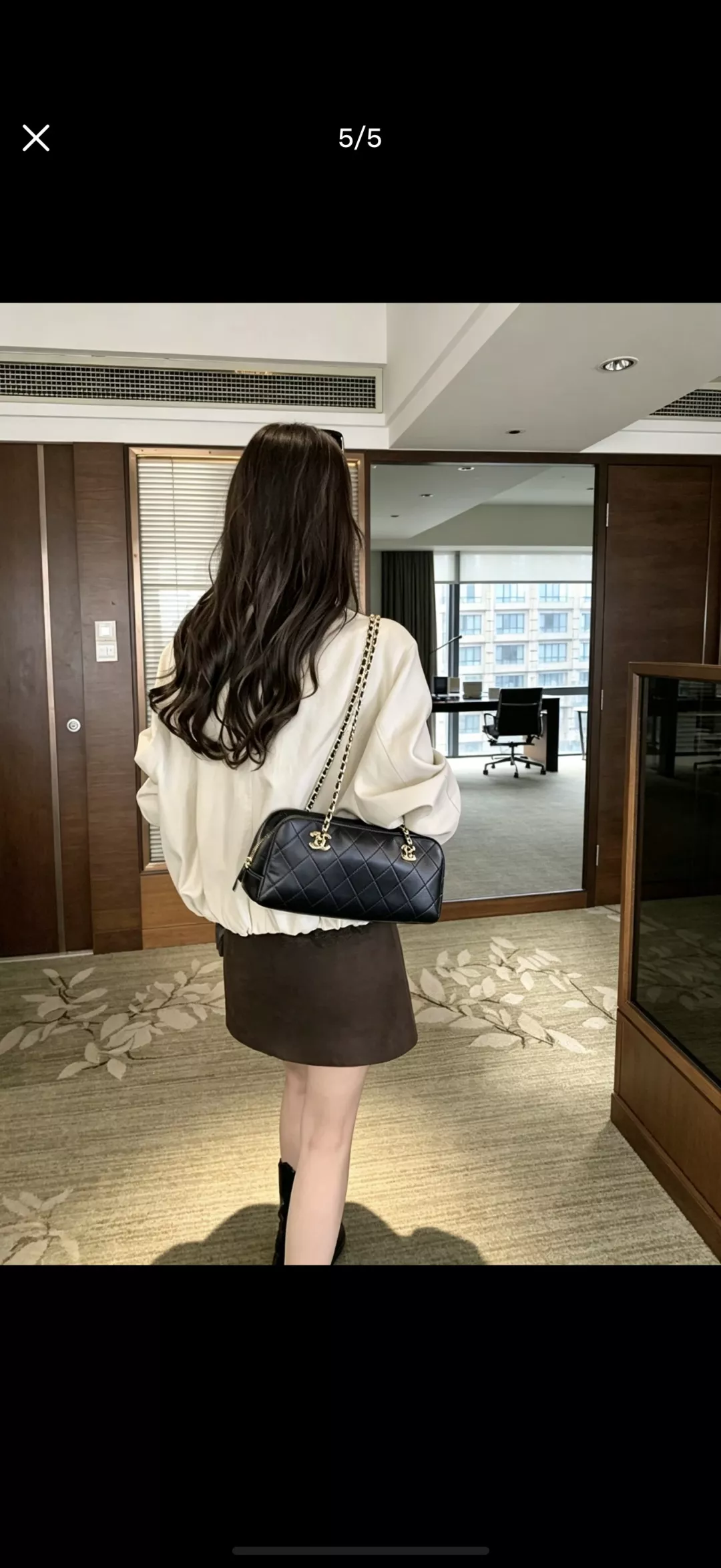 샤넬 더블 로고 스웨이드 체인 바게트백 상세 이미지 11