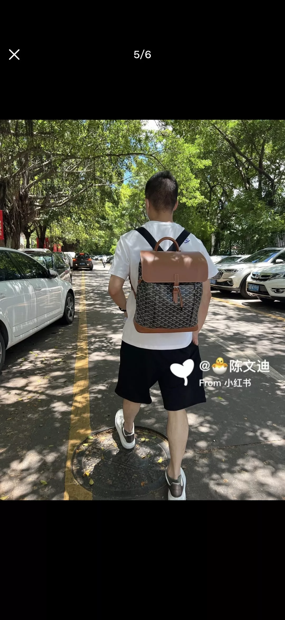 고야드 반복 패턴 플랩 드로스트링 백팩 상세 이미지 25