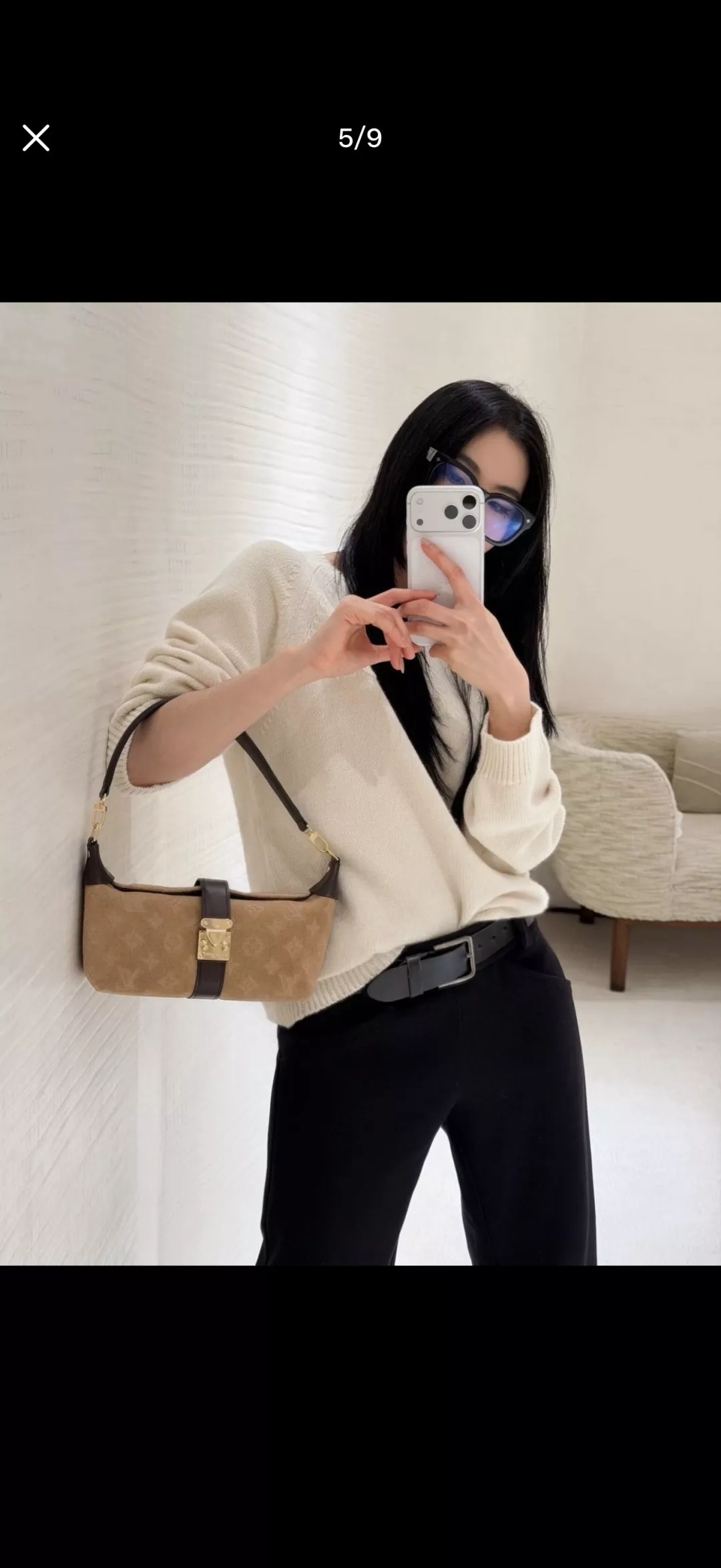 루이비통 모노그램 데님 플랩 여밈 숄더백 상세 이미지 16