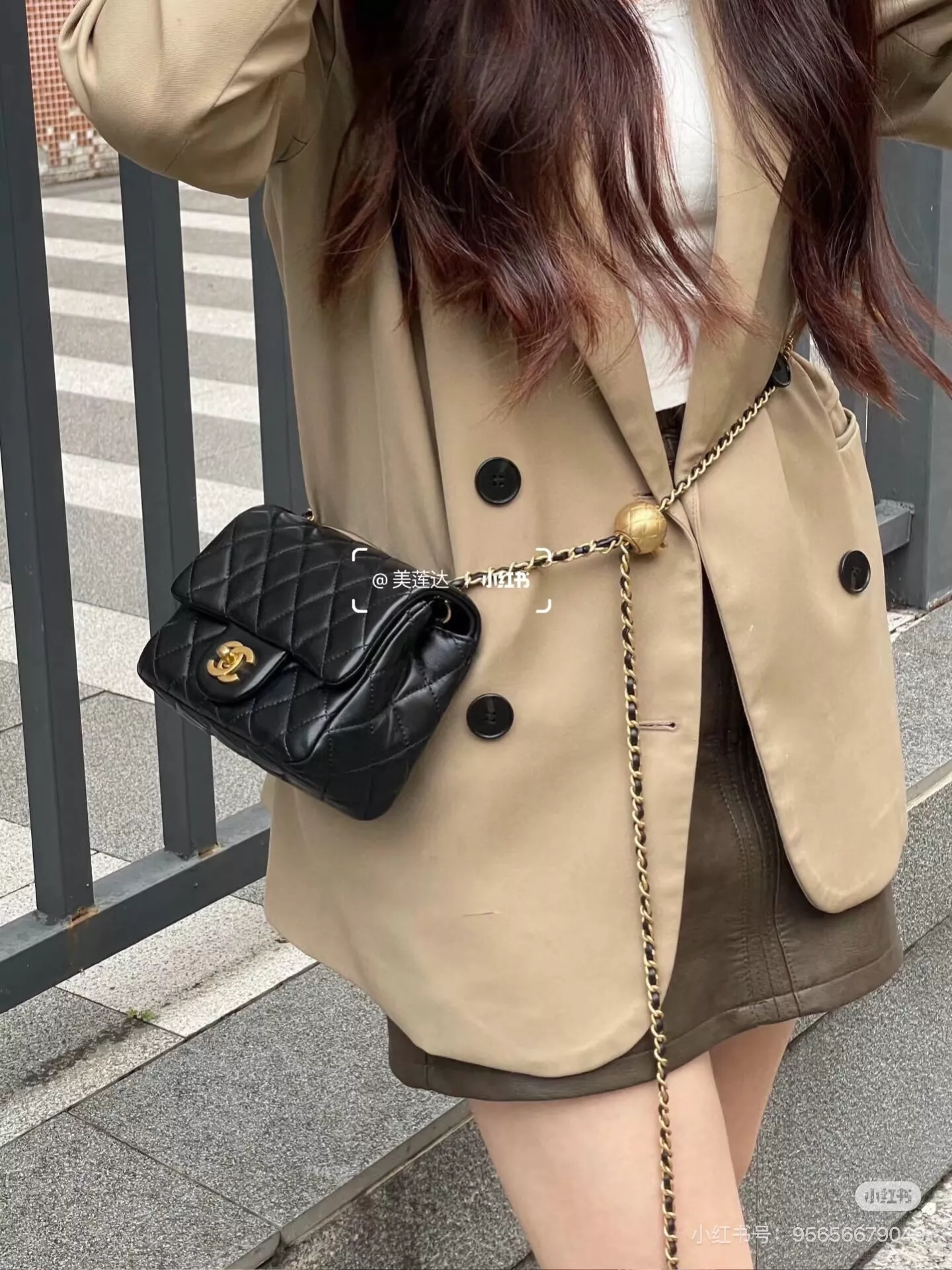 샤넬 퀼팅 골드 볼 길이 조절 체인 보스턴백 상세 이미지 29